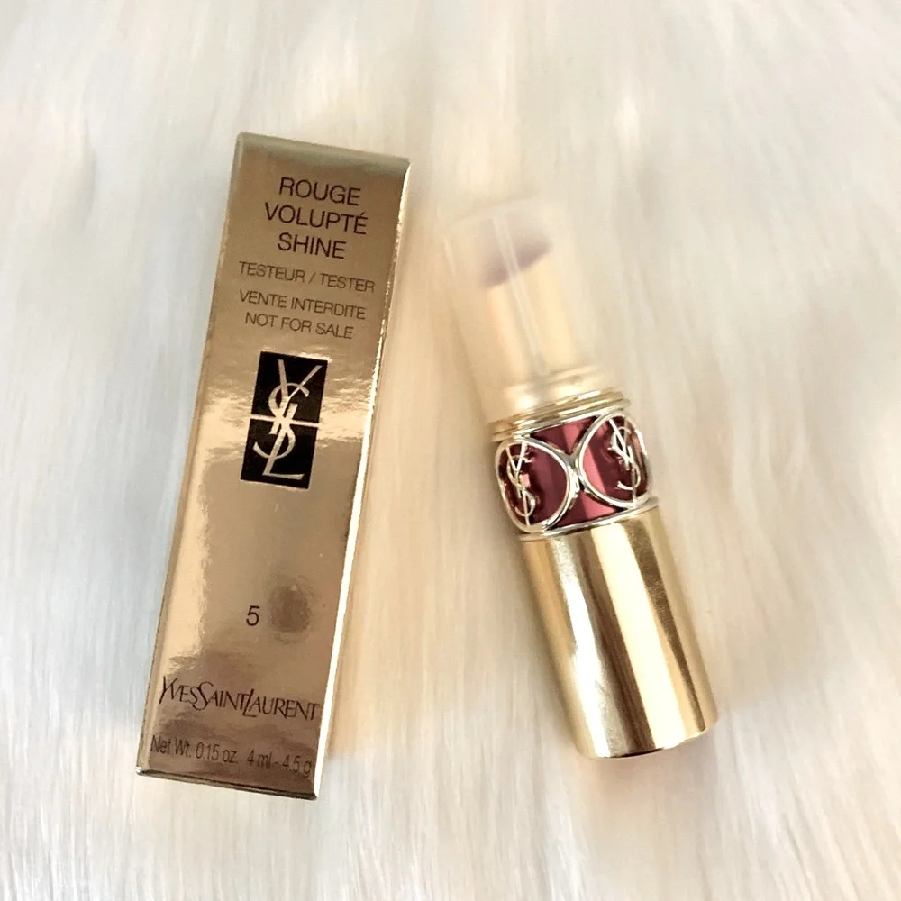 YSL Rouge Volupte Shine Lipstick #5-Fuchsia in Excess Full Size NIB Original